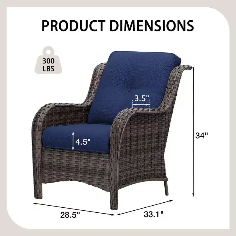 UPTIOT Patio Outdoor Wicker Lounge Chairs Set of 2