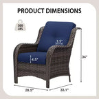 UPTIOT Patio Outdoor Wicker Lounge Chairs Set of 2