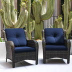 UPTIOT Patio Outdoor Wicker Lounge Chairs Set of 2