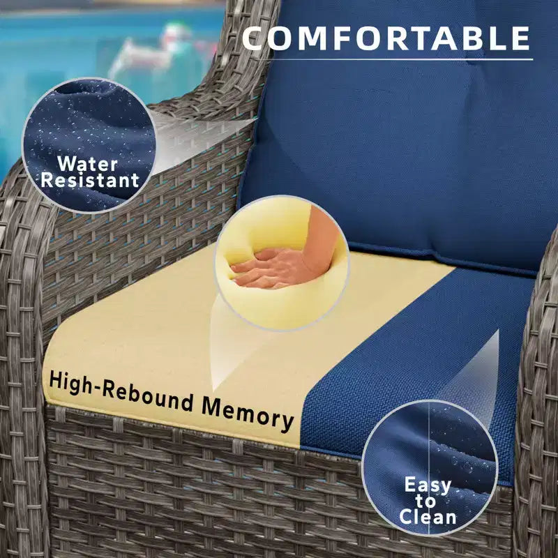 UPTIOT Patio Outdoor Wicker Lounge Chairs Set of 2
