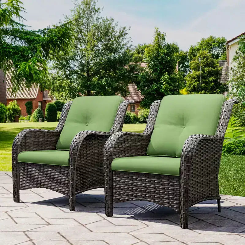 UPTIOT Patio Outdoor Wicker Lounge Chairs Set of 2