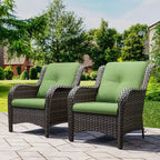 UPTIOT Patio Outdoor Wicker Lounge Chairs Set of 2
