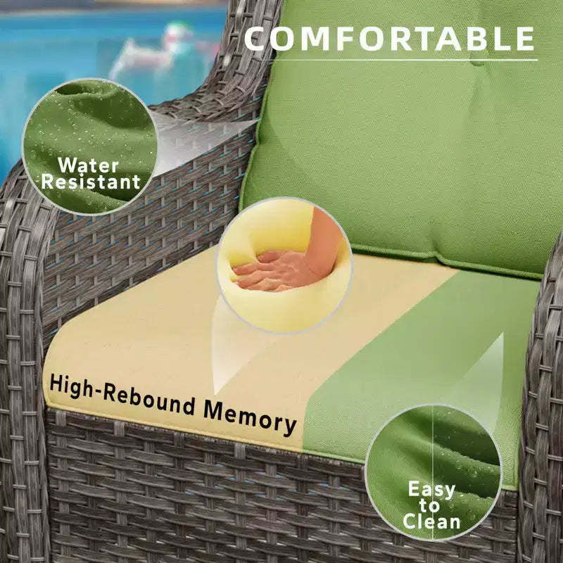 UPTIOT Patio Outdoor Wicker Lounge Chairs Set of 2