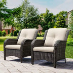 UPTIOT Patio Outdoor Wicker Lounge Chairs Set of 2