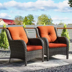 UPTIOT Patio Outdoor Wicker Lounge Chairs Set of 2