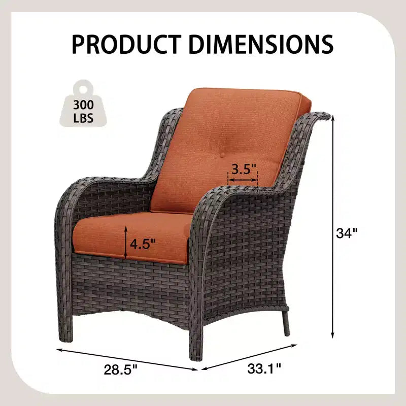 UPTIOT Patio Outdoor Wicker Lounge Chairs Set of 2