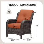 UPTIOT Patio Outdoor Wicker Lounge Chairs Set of 2
