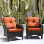 UPTIOT Patio Outdoor Wicker Lounge Chairs Set of 2