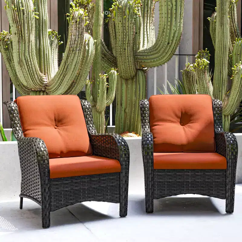 UPTIOT Patio Outdoor Wicker Lounge Chairs Set of 2