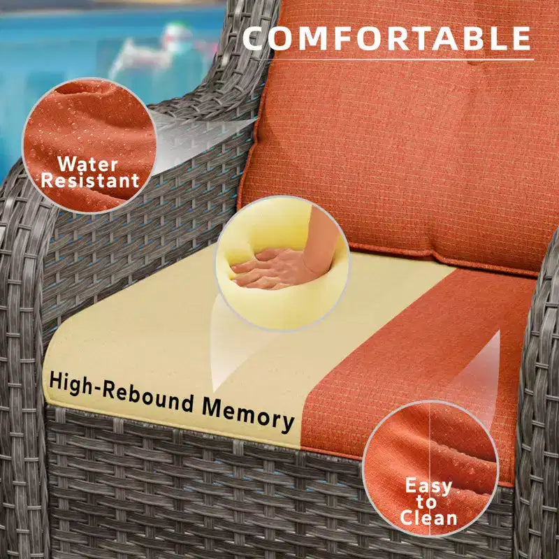 UPTIOT Patio Outdoor Wicker Lounge Chairs Set of 2