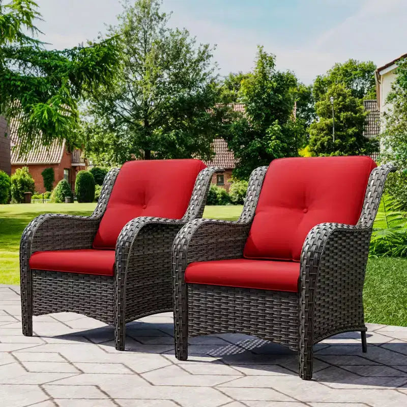 UPTIOT Patio Outdoor Wicker Lounge Chairs Set of 2