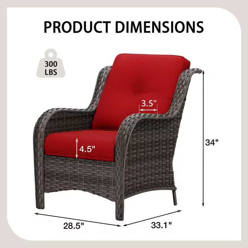 UPTIOT Patio Outdoor Wicker Lounge Chairs Set of 2