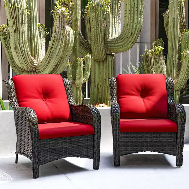 UPTIOT Patio Outdoor Wicker Lounge Chairs Set of 2