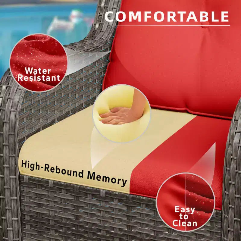 UPTIOT Patio Outdoor Wicker Lounge Chairs Set of 2