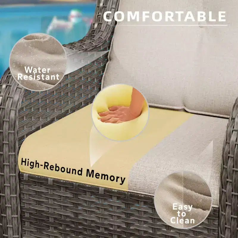 UPTIOT Patio Outdoor Wicker Lounge Chairs Set of 2