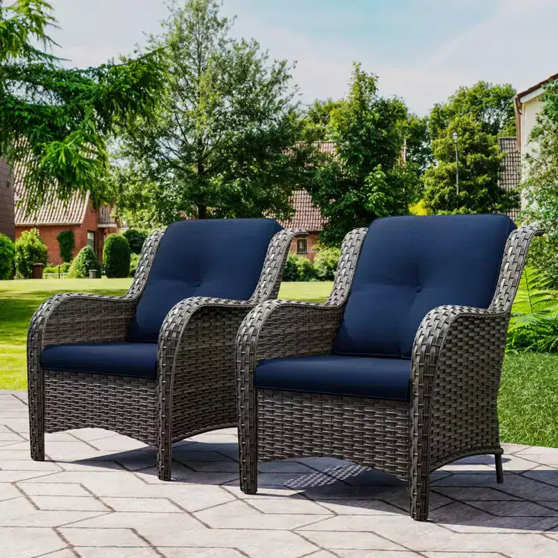 UPTIOT Patio Outdoor Wicker Lounge Chairs Set of 2