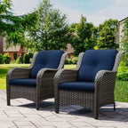 UPTIOT Patio Outdoor Wicker Lounge Chairs Set of 2