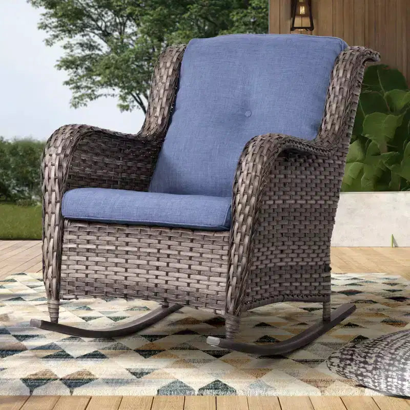 UPTIOT Patio Wicker Rocking Chair Set