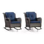 UPTIOT Patio Wicker Rocking Chair Set