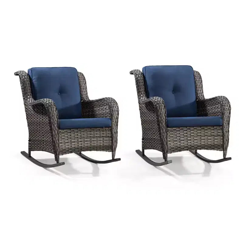 UPTIOT Patio Wicker Rocking Chair Set