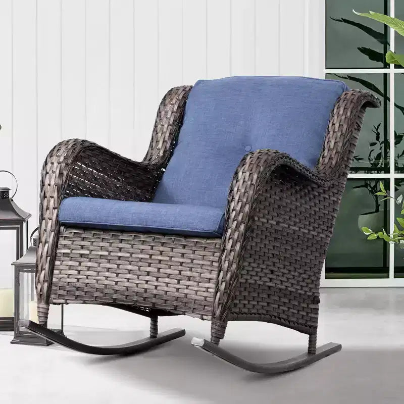 UPTIOT Patio Wicker Rocking Chair Set