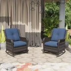 UPTIOT Patio Wicker Rocking Chair Set