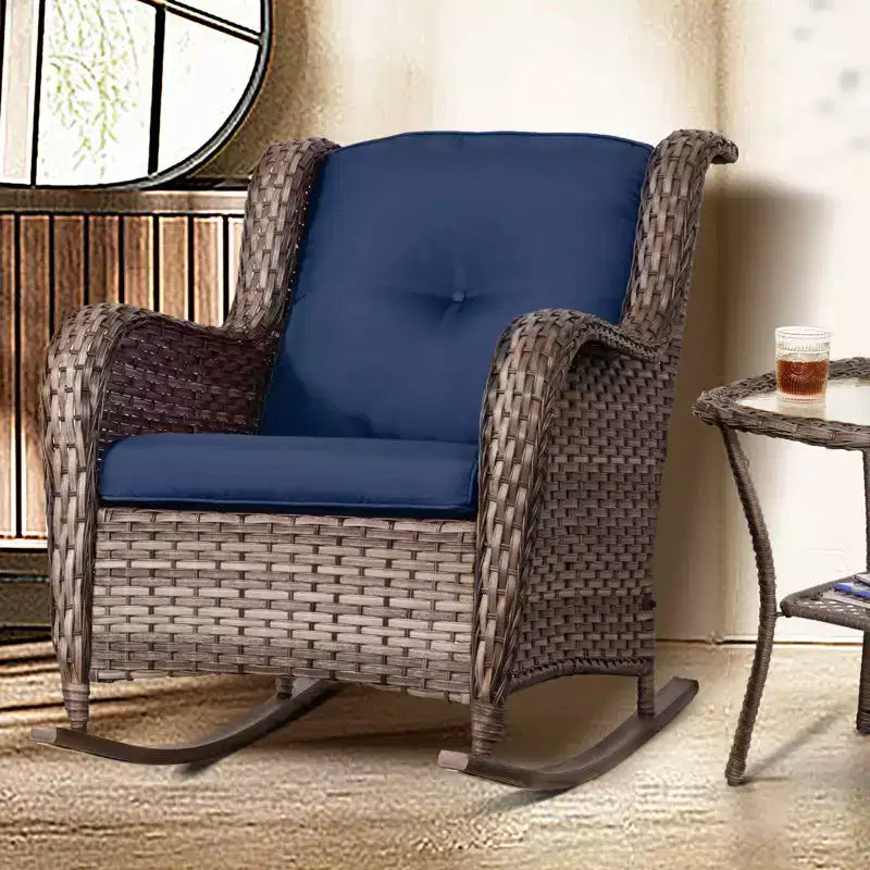 UPTIOT Patio Wicker Rocking Chair Set