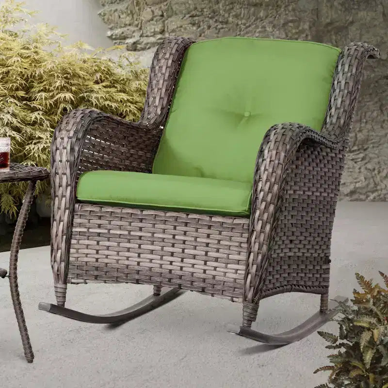 UPTIOT Patio Wicker Rocking Chair Set