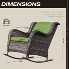 UPTIOT Patio Wicker Rocking Chair Set