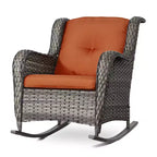 UPTIOT Patio Wicker Rocking Chair Set