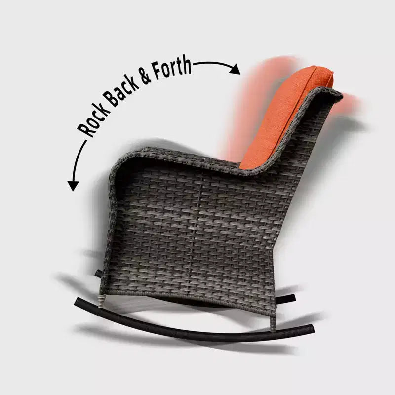 UPTIOT Patio Wicker Rocking Chair Set