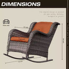 UPTIOT Patio Wicker Rocking Chair Set