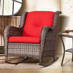 UPTIOT Patio Wicker Rocking Chair Set