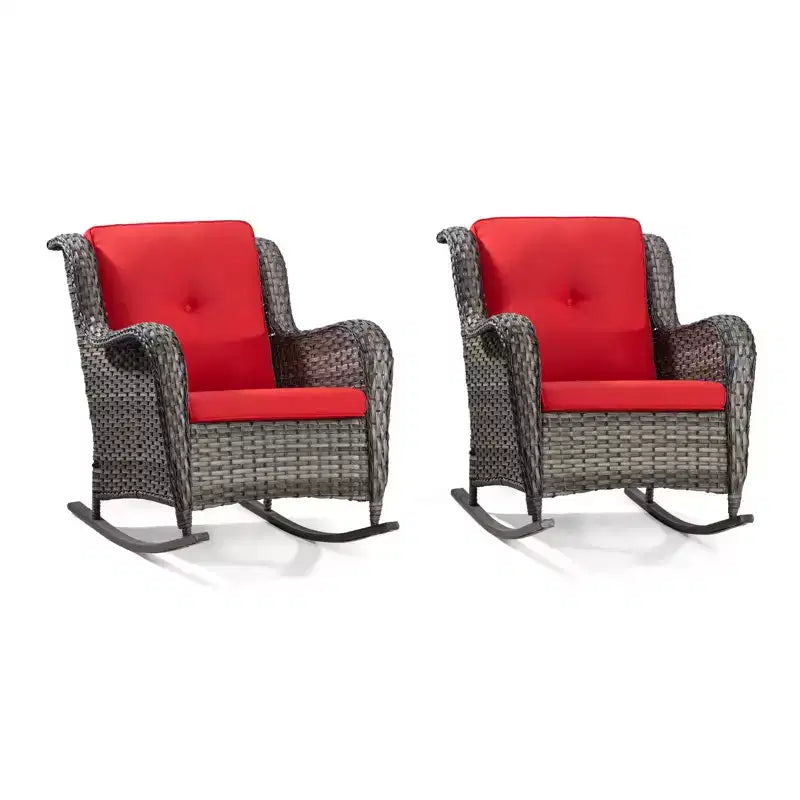 UPTIOT Patio Wicker Rocking Chair Set