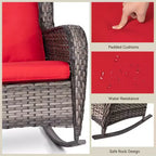 UPTIOT Patio Wicker Rocking Chair Set