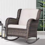 UPTIOT Patio Wicker Rocking Chair Set