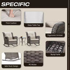 UPTIOT Patio Wicker Rocking Chair Set