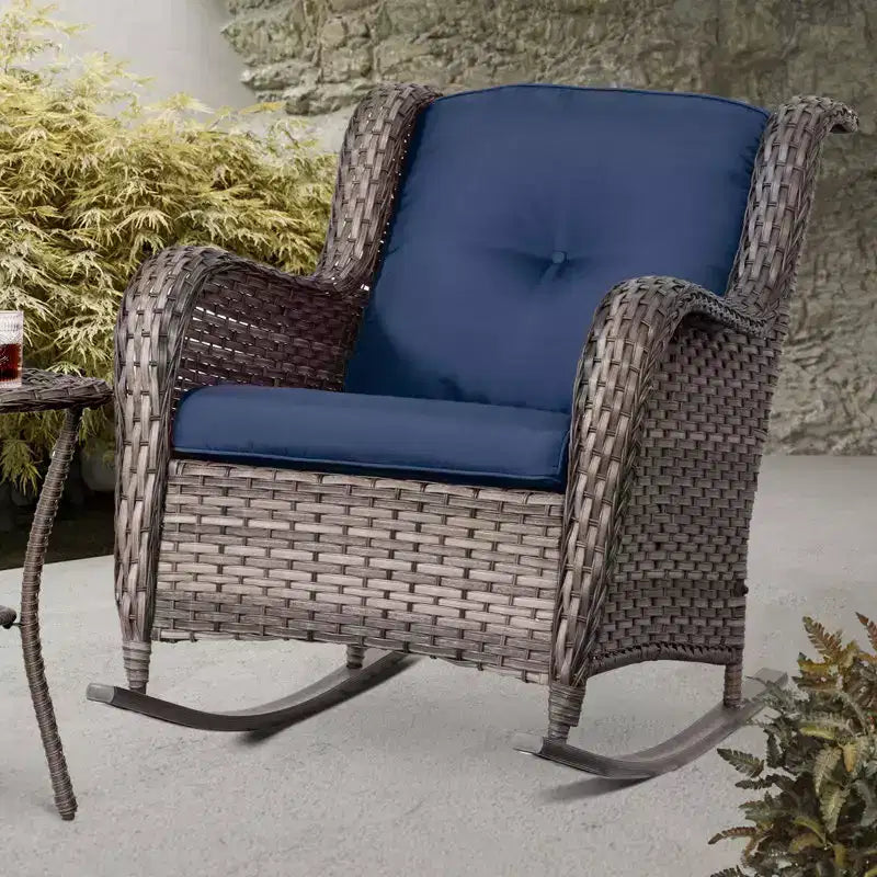 UPTIOT Patio Wicker Rocking Chair Set