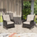 UPTIOT Patio Wicker Rocking Chair Set