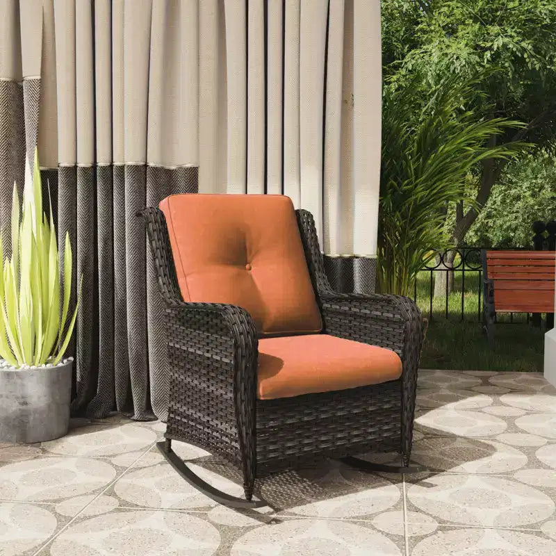 Set di sedie a dondolo in vimini per patio UPTIOT