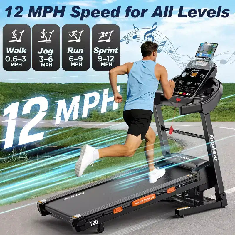 Tapis roulant in offerta,Tapis roulant pieghevole da 5.0 HP con inclinazione regolabile a 20 livelli, velocità di 19 km/h, capacità di 180 kg, 105 programmi di allenamento preimpostati