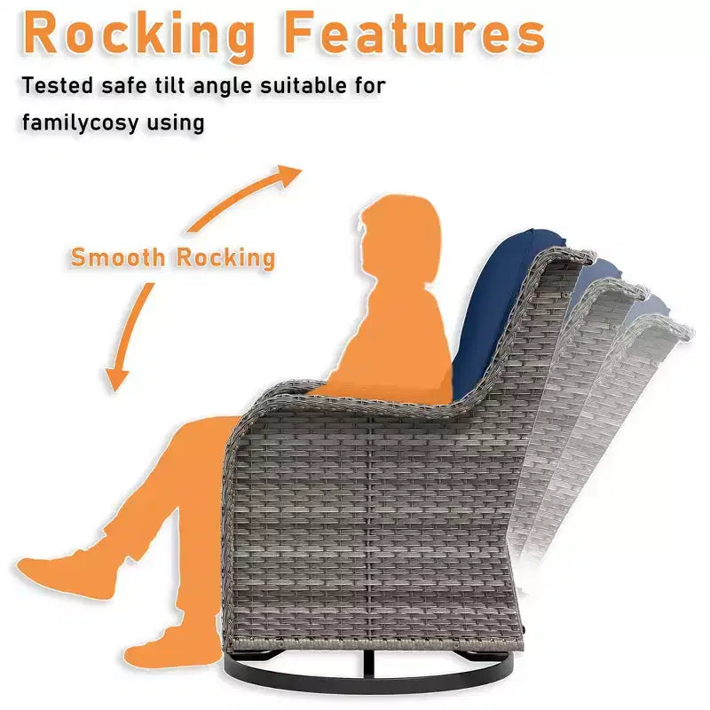 UPTIOT Outdoor Swivel Rocker Patio Chair