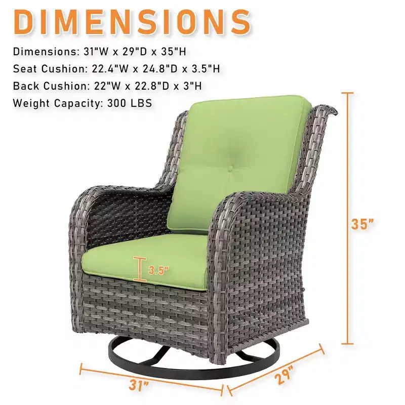 UPTIOT Outdoor Swivel Rocker Patio Chair