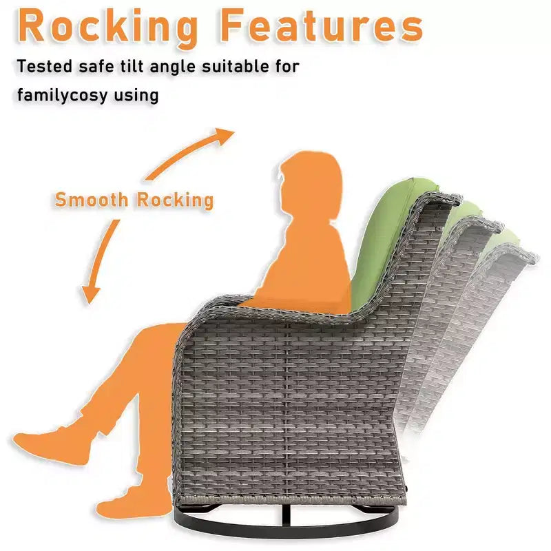 UPTIOT Outdoor Swivel Rocker Patio Chair