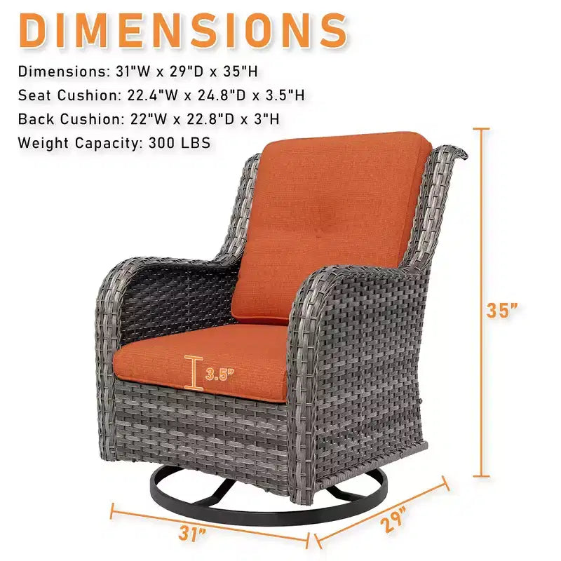 UPTIOT Outdoor Swivel Rocker Patio Chair
