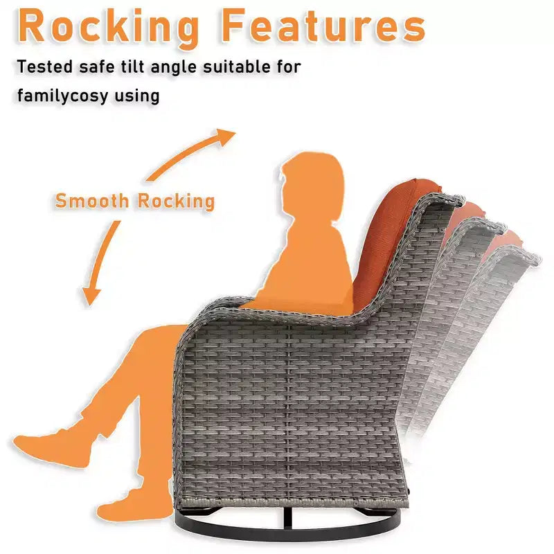 UPTIOT Outdoor Swivel Rocker Patio Chair