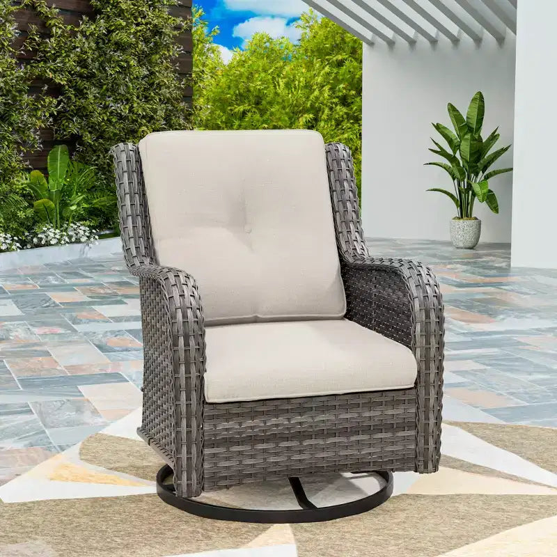 UPTIOT Outdoor Swivel Rocker Patio Chair