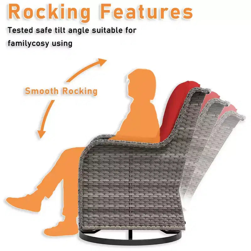UPTIOT Outdoor Swivel Rocker Patio Chair