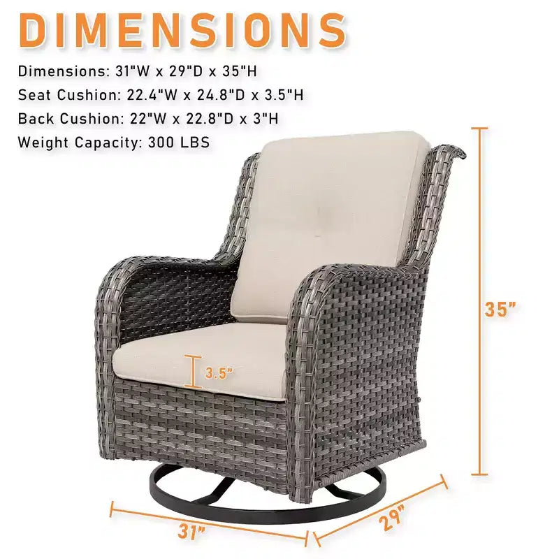 UPTIOT Outdoor Swivel Rocker Patio Chair