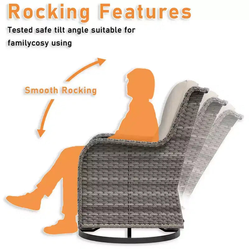 UPTIOT Outdoor Swivel Rocker Patio Chair